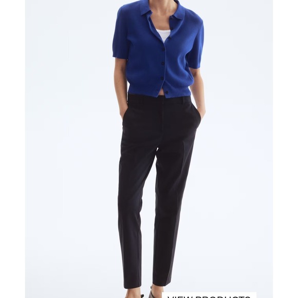 H&M Pants - H&M Slim Slacks Regular Waist Full Length Navy Blue Pants Women's Size 2